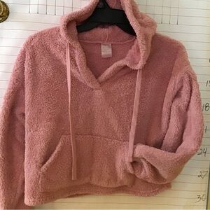 NO BOUNDARIES  women’s hooded pullover sweater/hoodie  sz M (7-9)  pink
